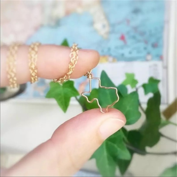 Dainty Texas Outline Pendant Necklace - Picture 4 of 4